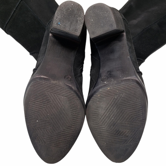 Alexandra | Adele Black Suede Knee High Boots 6 - Picture 5 of 12